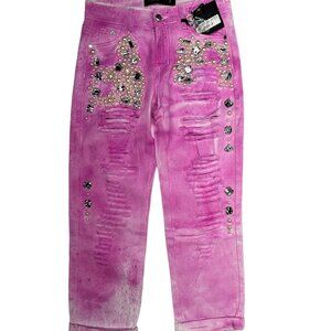 Reworked Sparkle Denim Pearls & Gems Boyfriend Jeans (3)